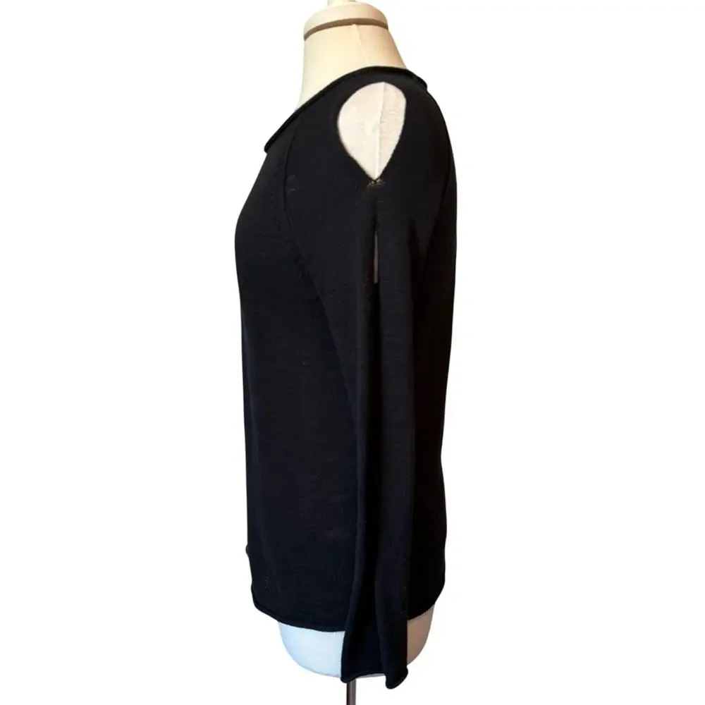 Caslon Womens XS Whimsigoth Cut‎ Out Long Sleeve Knit Sweater Grunge Sexy